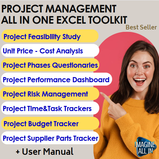 PROJECT MANAGEMENT ALL IN ONE EXCEL TOOLKIT; Project Phases + Project Management Dashboard